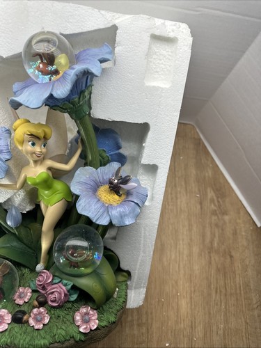TINKERBELL LIGHT UP SNOW GLOBE STATUE ORIGINAL BOX LARGE 15" TALL WORKS - Picture 3 of 11