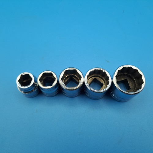 5 Herramientas S-K De Colección 3/8 Enchufes de Accionamiento, 3/8, 7/16, 9/16, 5/8, 3/4", Hecho en EE. UU. - Imagen 8 de 8