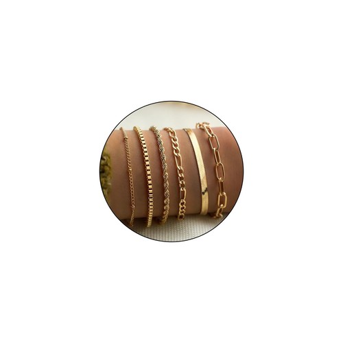 Gold Vorsteckarmbänder für Damen Kubanische Kette Gliederarmband Trendy Verstellbar L - Bild 1 von 7