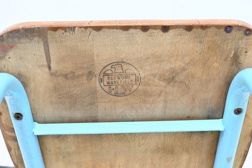 Vintage Heywood Wakefield School Chair Childs MidCentury Stool Wood Metal Chair - Picture 12 of 12