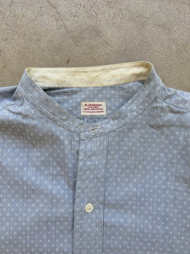 1910er 20er Vintage maßgeschneidert Dobby Baumwolle gestreift Band Kragen französische Manschetten Kleid Hemd - Bild 8 von 23