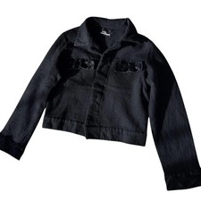 Comme des Gar ons Wool Full-Length Trico Jacket Black Used Vintage 1991