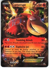 Camerupt EX 29/160 Pokemon XY - Primal Clash Holo Ultra Rare DAMAGED
