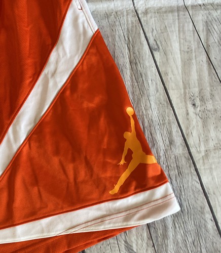 Nike Dri Fit Air Jordan Jumpman Triangle Triumph Basketball Shorts Orange Mens M - Picture 3 of 14
