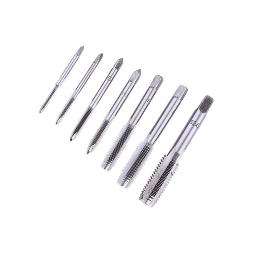 7Pcs Thread Screw Tap Set with Plug Drill DIY Metalworking Hand Tools Kit - Imagen 11 de 11