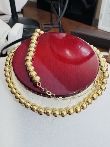 18K 750 Real Genuine Saudi Gold Chain Balls Necklace 16/17.5” long 4mm 11.1g - Picture 24 of 24