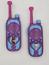 FROZEN CHILL N CHAT FRS 2 WAY RADIOS WALKIE TALKIES PURPLE BLUE ELSA ANNA WORKS!