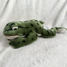 Yomiko Russ Classic Bullfrog Green Large Black Spotted Frog Plush 15" Toy