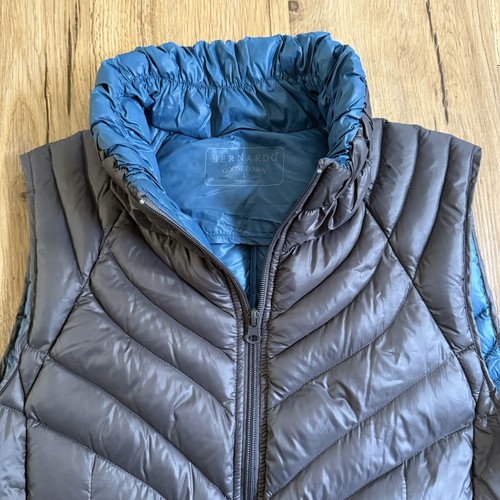 Women’s Bernardo Goose Down Puffer Vest S L Gorpcore Packable Zip Pockets - Picture 2 of 9