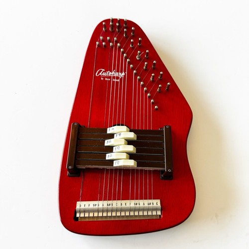 Autoharp By Oscar Schmidt Vintage Red Wooden Easy Chord Musical Instrument - Picture 2 of 22