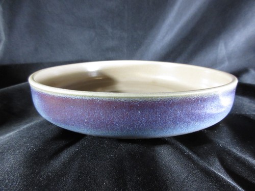 Studio Pottery Stoneware Bowl 8"x2" Navy Purple Glaze Possible Won-Kyung Pottery - Picture 1 of 8