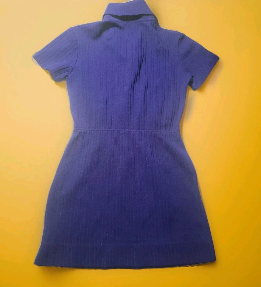 Vintage 60s Blue Mini Dress Wide Collar - Image 2 of 2