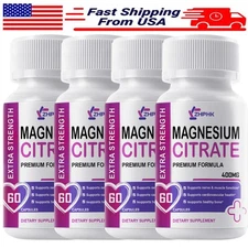 400MG Magnesium Citrate Capsules Rapid Absorption & Leg Cramp Relief Pills Caps