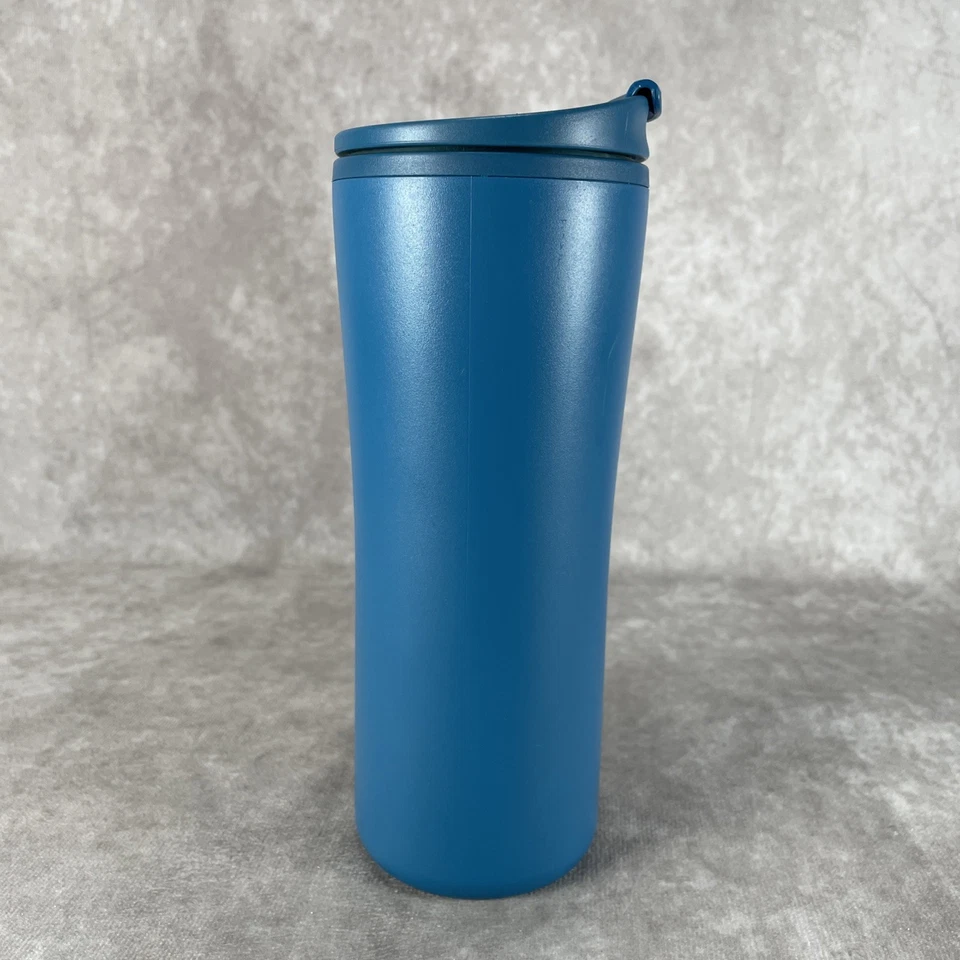 Taza de café de viaje Aladdin aislada eCycle 16 oz azul azulado con tapa abatible a presión Foto 2 de 4