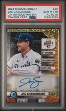 2024 Bowman Draft Night Jac Caglianone Gold Mini Diamond /50 Auto PSA 10/10