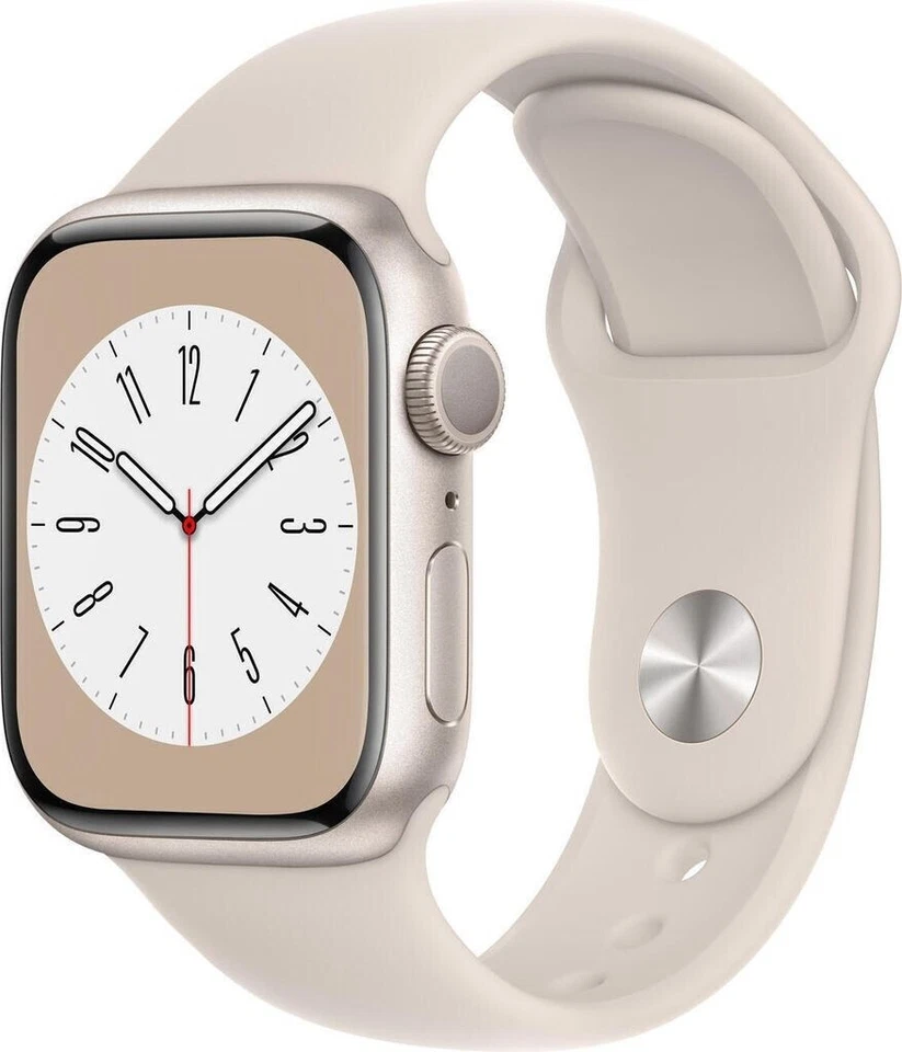 Apple Watch 8 (GPS+Cellular) Starlight Alu 45mm, White Silicon Band # AU 8952 - Bild 1 von 1