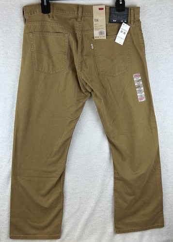 Levis 514 Straight Leg Brown Khaki Pant Men’s 38x30 Twill Business Casual NEW - Picture 2 of 9