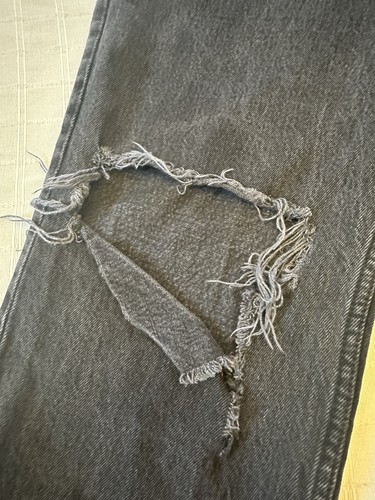 Abercrombie The 90’s Baggy Low rise Jeans Curve Love Distressed Black 0 25 R - Picture 13 of 16