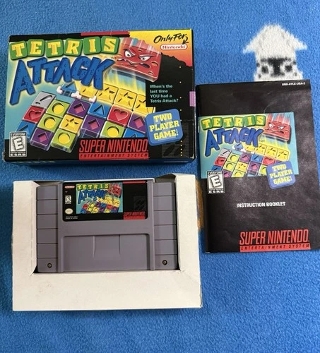 Tetris Attack Nintendo SNES Super Nintendo Cib Tested Authentic Good Condition