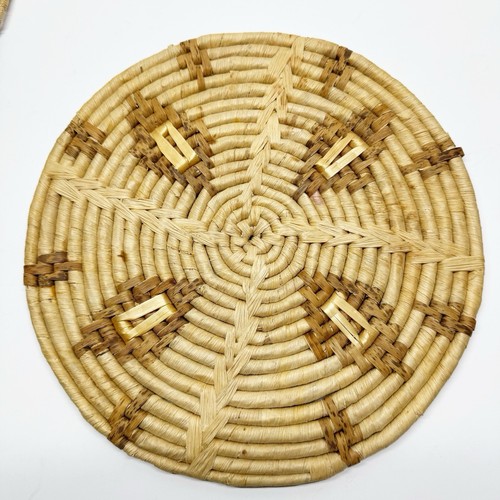 Juego de 2 remaches tejidos de caña hierba marina boho azteca occidental - Imagen 4 de 8