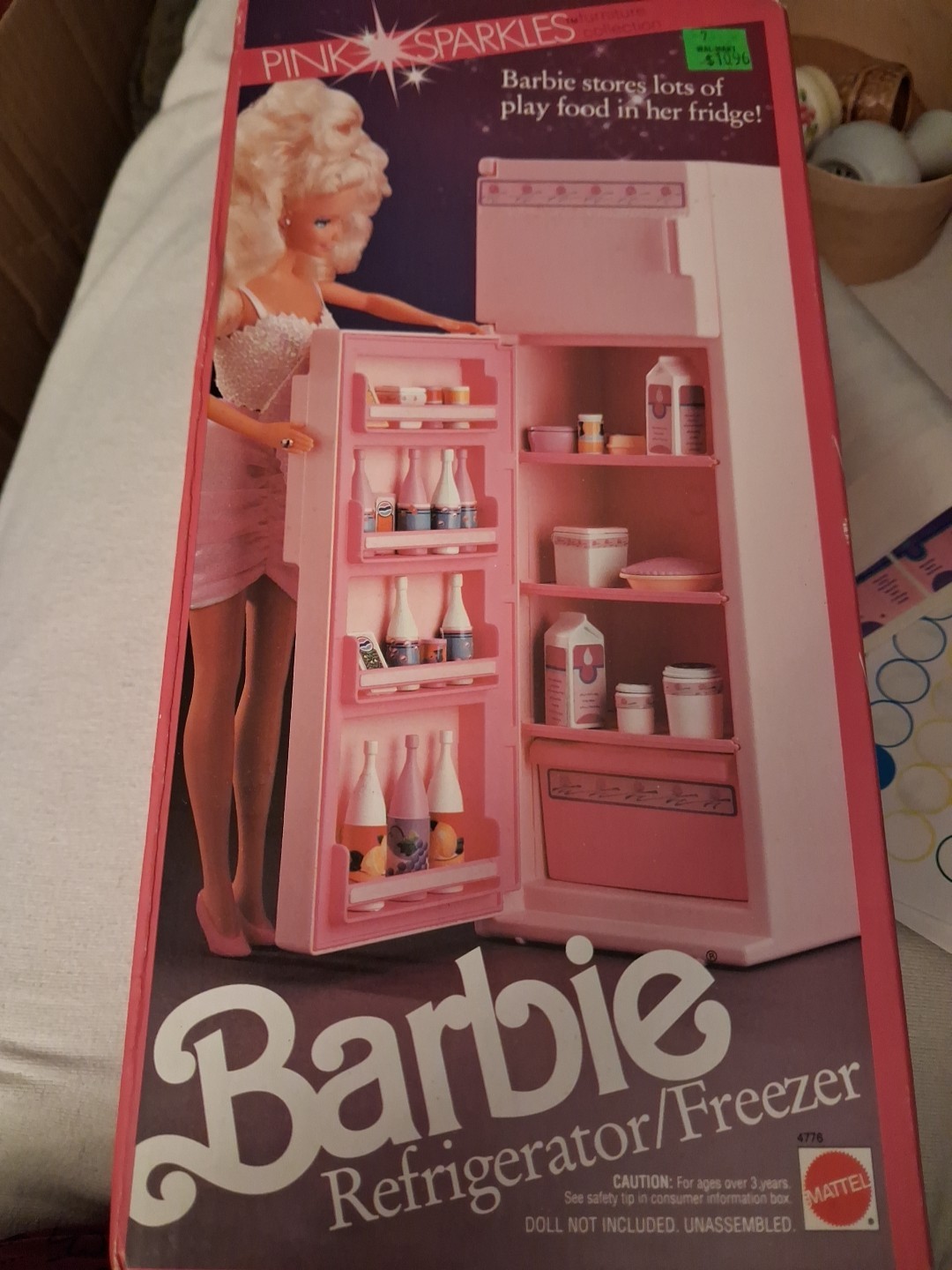 VTG 1990 BARBIE DREAM HOUSE PINK SPARKLES FRIDGE / FREEZER M