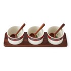 Christmas Tree Condiment Set - 7 Piece Holiday Serveware Set - Ceramic Dip Bo...