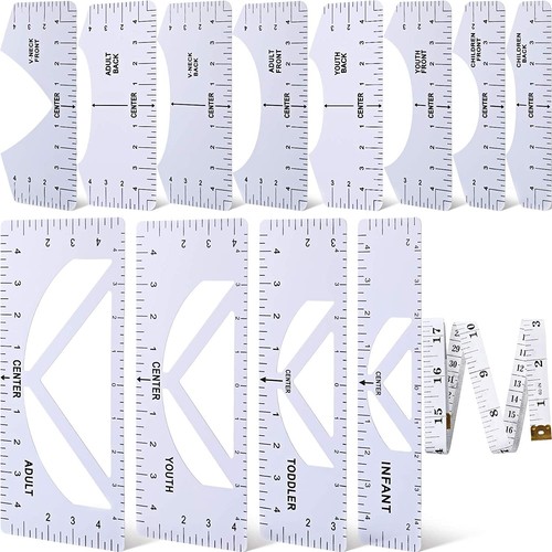13 Pieces T-Shirt Ruler Guide Set-Shirt Ruler Tool,DIY Printing Rulers5878