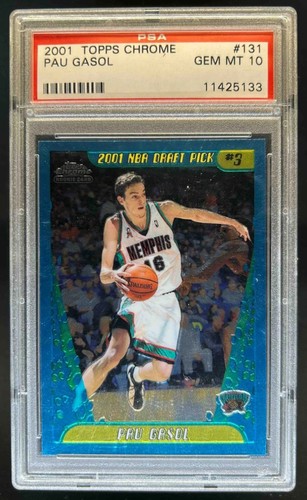 2001-02 Topps Chrome Pau Gasol Rookie RC #131 Grizzlies PSA 10