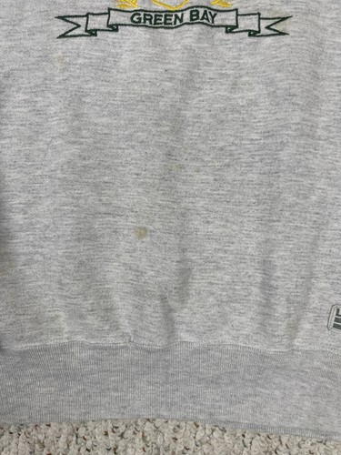 Vintage Sz Medium Men’s Logo 7 Green Bay Packers Crewneck Sweatshirt Grey - Picture 4 of 9