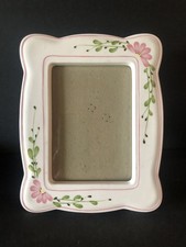 Vintage Floral Ceramic Frame 9x7 Photo 5x7 Cottage Core Country Excellent