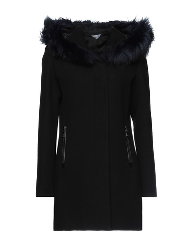 RRP€359 LIU JO Flannel Coat IT40 US4 UK8 S Wool Blend Black Faux Fur Trim Hooded - Picture 3 of 6