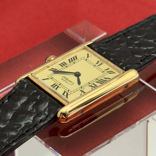 Cartier Must Tank Vermeil Roman Index Ivory LM 23mm Herren Quarz TOP - Japan - Bild 6 von 11