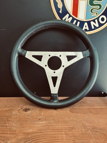 BWA Made in Italy Used Original 14" LEATHER STEERING WHEEL Alfa BMW Fiat Porsche - Bild 2 von 5