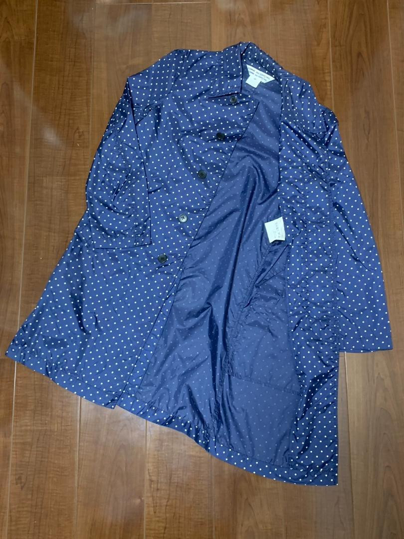 Comme Des Garcons Nylon Dot Coat Ss Navy Designer Made in