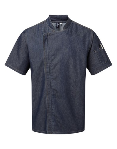 Premier Chef's Zip Close Short Sleeve Jacket PR906 - Unisex Chef's Jacket - Picture 8 of 13