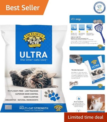40 lb Unscented Clay Cat Litter - Superior Odor Control & Low Tracking