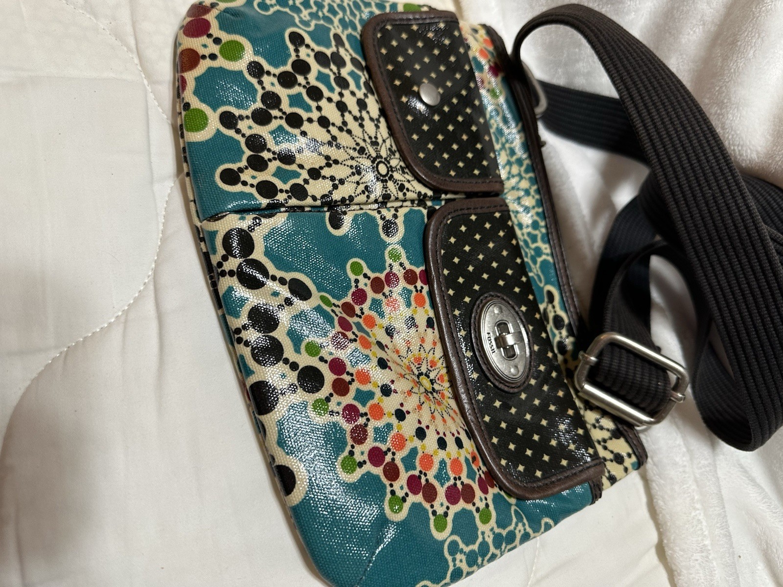 Fossil Key Per Coated Canvas Calypso Multi Bag Sh… - image 16