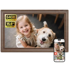 64GB 15.6" Frameo Digital Picture Frame WiFi, Large Electronic Photo Frames W...