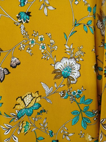 Calvin Klein Floral Blouse Yellow Long Sleeve Size XL Floral Design - Picture 4 of 6