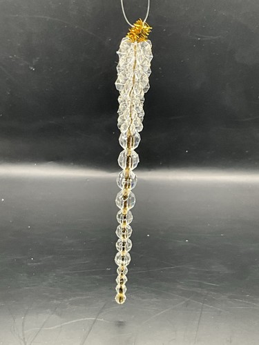 Lote de 24 adornos navideños vintage de acrílico transparente con cuentas facetadas de hielo - Imagen 3 de 4