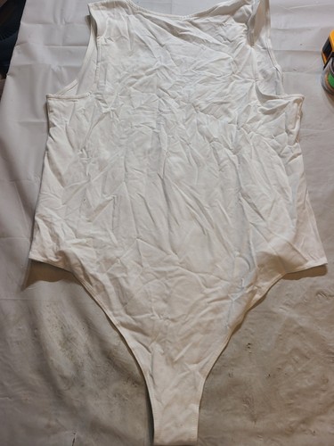 Women's V-Neck Bodysuit - A New Day White Size XXL - Picture 2 of 5