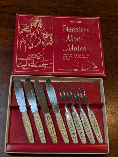 Cuchillos y horquillas de entremeses MCM de colección Hostess Mini-Mates #908 Japón Pate - Imagen 1 de 12