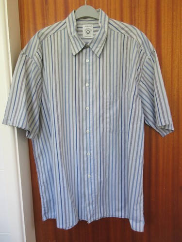 Camisa M&S Gris Rayas Manga Corta, Camisa Benetton Blanca Rayas Manga Larga L - Imagen 11 de 19