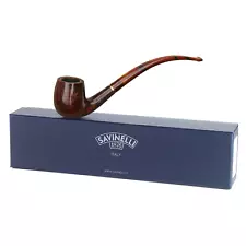 Savinelli Clark's Favorite Smooth, Long Handmade Briar Tobacco Pipe, 6mm