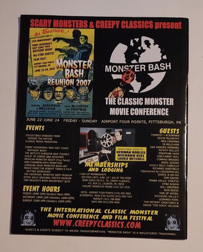 2007 MONSTER BASH MAGAZINE #6 THE MOLE PEOPLE ISSUE VF/NM - Imagen 2 de 2