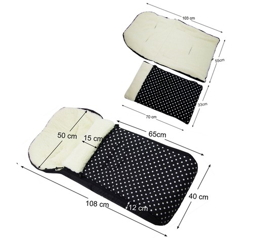 BAMBINIWELT Winterfußsack FUßSACK für Kinderwagen Buggy WOLLE DESIGN (90cm) - Bild 7 von 12