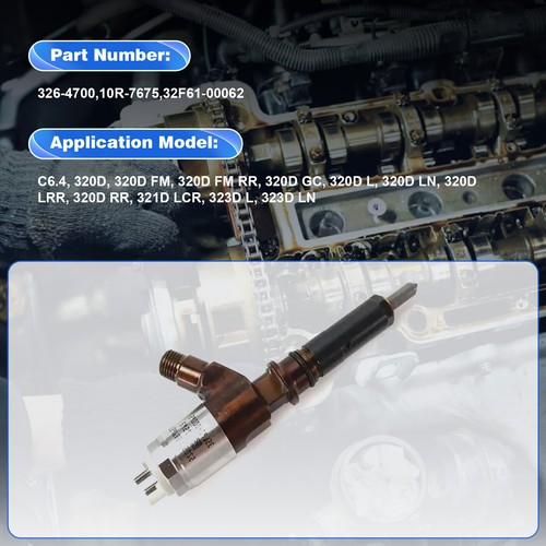 6X Inyector de combustible 326-4700 10R-767532F61-00062 para CAT C6 C6.4 320D 320DL 323D - Imagen 2 de 10