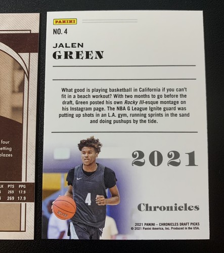 JALEN GREEN Panini ROOKIE Variation RC (x2) - Picture 6 of 6