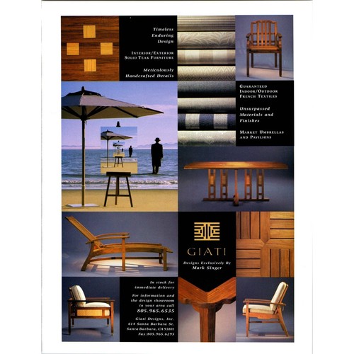 Giati Teak Furniture Paper Print Ad Designs by Mark Singer Magazine Clipping Vtg - Picture 4 of 6