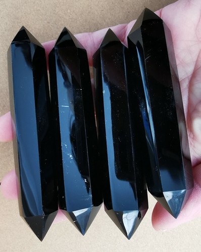 335g 7 piezas VARITA DE CRISTAL PULIDO DE OBSIDIANA NATURAL PUNTO CURACIÓN 1 - Imagen 5 de 7